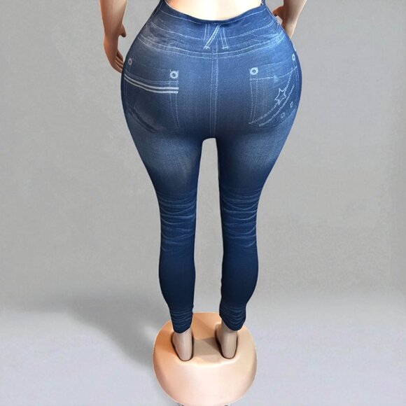 Denim tight slim Women legging Pant - Picture 2 of 5